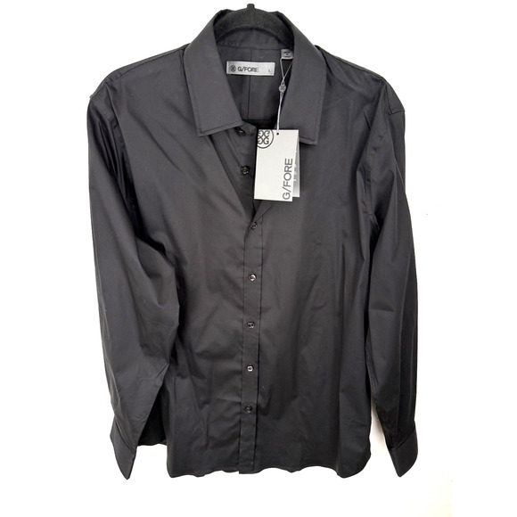 G/Fore Lux Cotton Performance Shirt Button Up Stretch Size L Onyx GMW000003 NWT